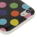 Чехол накладка Dot TPU Case для iPhone 5C (черный с разноцветным)