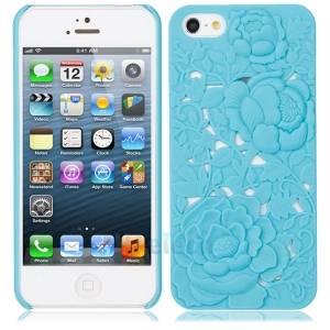 Купить чехол накладка Blossom с розами для iPhone 5 / 5S голубой в интернет магазине