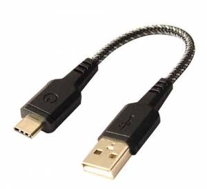 Купить короткий USB кабель Type-C EnergEA Nylotough 16 см, Black (CBL-NT20CA-BLK016)