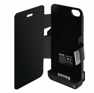 Купить чехол-аккумулятор с флипом EXEQ для iPhone 4/4S, 3300 мАч, черный (iF02)
