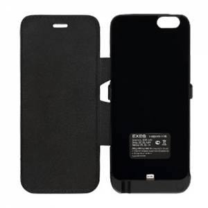 Купить чехол-аккумулятор с флипом EXEQ для Phone 6, 3300 мАч, черный (iF08)