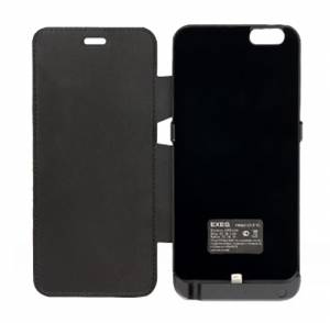 Купить чехол-аккумулятор с флипом EXEQ для iPhone 6 Plus, 4300 мАч, черный (iF10)