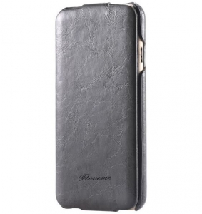 Купить кожаный чехол с флипом для iPhone 5/5S/SE "блокнот" Floveme Leather Flip Case (Black) по низкой цене с доставкой