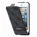 Чехол блокнот Guess Classic Flip Case с флипом для iPhone 5 / 5S / SE (серый) GUFLP54GG