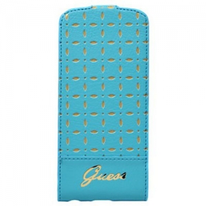 Купить кожаный чехол с флипом Guess для iPhone 6 / 6S Gianina Flip Turquoise