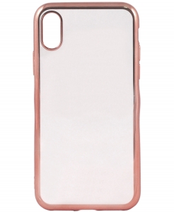 Купить гелевый прозрачный чехол HANDY Shine (electroplated) для iPhone X, Rose gold (HD-IP8-SHNRGD)