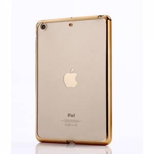 Купить силиконовый чехол TPU Case для iPad mini 2/3 прозрачный с рамкой, Gold