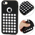 Чехол накладка Hollow Dot TPU Case для iPhone 5C (черный)