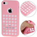 Чехол накладка Hollow Dot TPU Case для iPhone 5C (розовый)