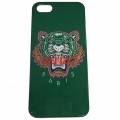 Чехол накладка Kenzo для iPhone SE / 5S / 5 фирменный тигр (зеленый)