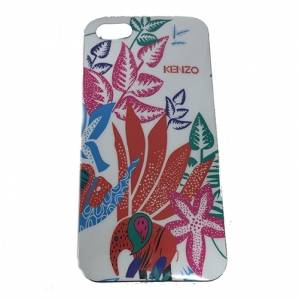 Купить гелевый чехол накладка Kenzo для iPhone SE / 5S / 5 белая со слоном