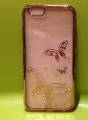 Гелевый чехол со стразами для iPhone 6 / 6S Electroplating Rose Gold "Бабочки"