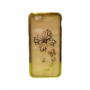Купить гелевый чехол со стразами для iPhone 6 / 6S Electroplating Gold "Бабочки"