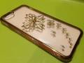 Гелевый чехол со стразами для iPhone 6 / 6S Electroplating Gold "Бабочки"