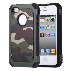 Купить противоударный чехол для iPhone 4/4S "Камуфляж" защитного цвета Military style