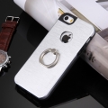 Защитный чехол для iPhone 5/5S/SE с кольцом Motomo Ring комбинированный Metal + TPU (Silver)