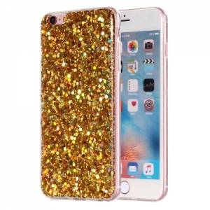 Купить мерцающий гелевый чехол с блестками для iPhone 6/6S Glitter Powder (Gold) 