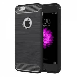 Купить гелевый чехол для iPhone 6 Plus / 6S Plus с карбоновыми вставками и усиленным корпусом (Black)