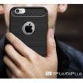 Гелевый чехол для iPhone 6 Plus / 6S Plus с карбоновыми вставками и усиленным корпусом (Black)