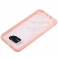Прозрачный чехол для iPhone 6 Plus / 6S Plus с розовой рамкой бампером, цветами и котом
