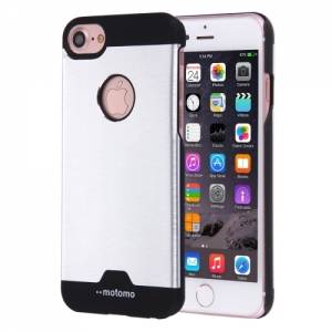 Купить противоударный тонкий чехол Motomo для iPhone 7 / 8 Brushed Metal (White)