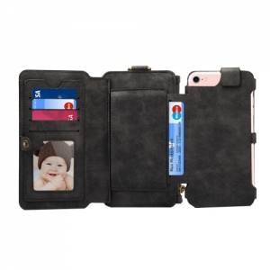 Купить уникальное кожаное портмоне Dibase с магнитным чехлом для iPhone 6/6S/7 и множеством отделений 