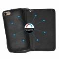 Кожаное портмоне с магнитным чехлом для iPhone 7 / 8 и отделениями для карт и ремешком