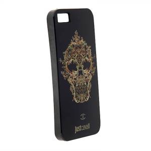 Купить чехол накладка Just Cavalli для iPhone 5S / 5 череп (черный) в интернет магазине