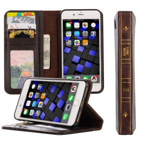 Купить BookBook для iPhone 7 / 8 кожаный ретро чехол книжка с разъемами для карточек