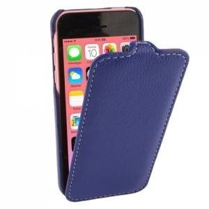 Купить кожаный чехол блокнот с флипом Melkco Premium для iPhone 5C синий в интернет магазине