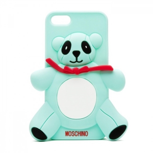 Купить объемный чехол Moschino Agostino для iPhone 5S / 5 панда 3D бирюзовый в интернет магазине
