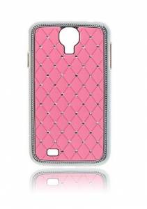 Купить Чехол накладка Rhombus для Samsung Galaxy S4 со стразами на объемных ромбах (розовая) онлайн online интернет-магазин