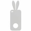 Силиконовый чехол для iPhone 4, 4S с ушами кролика и хвостом-подставкой (б.)