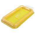 Гелевый чехол бампер для iPhone 4 / 4S с пластиковой прозрачной вставкой и кнопками (желтый)