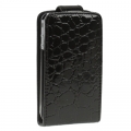 Кожаный чехол с флипом для iPhone 4/4S вертикальный Alligator Case