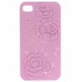 Чехол накладка Blossom с розами для iPhone 4/4S (розовый)