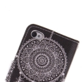 Кожаный чехол книжка для iPhone 4 / 4S с горизонтальным флипом "Windbell Cap" (Black)