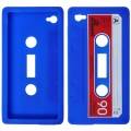 Силиконовый чехол кассета Tape для iPhone 4 / 4S (синий)