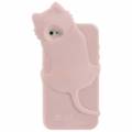 Силиконовый чехол KiKi для iPhone 4/4S с обнимающимся котенком (розовый) 