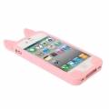 Силиконовый 3D чехол с ушками для iPhone 4 / 4S - KOKO (розовый)