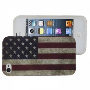 Купить гелевый чехол для iPhone 4 / 4S с флагом США USA flag недорого