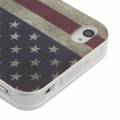 Гелевый чехол для iPhone 4 / 4S с флагом США ретро стиль USA flag
