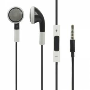 Купить наушники гарнитура 3.5mm Double Color Stereo с регулятором громкости и микрофоном для любых iPhone / iPad / iPod (бело-черные)