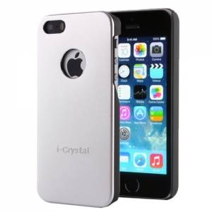 Купить противоударный чехол накладку iCrystal для iPhone 4/4S (серебристый)
