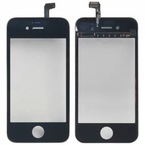 Купить стекло с тачскрином для iPhone 4S со шлейфом черный