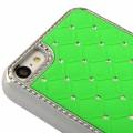 Чехол накладка Rhombus для iPhone 5C со стразами на объемных ромбах (зеленый) 
