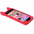 Силиконовый 3D чехол с ушками для iPhone 5C - KOKO (красный) 