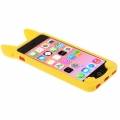Силиконовый 3D чехол с ушками для iPhone 5C - KOKO (желтый) 