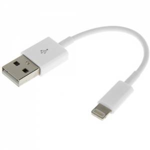 Купить короткий USB кабель 8 pin 13 см белый