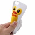 Силиконовый 3D чехол пингвин для iPhone  SE / 5S / 5 (белый)